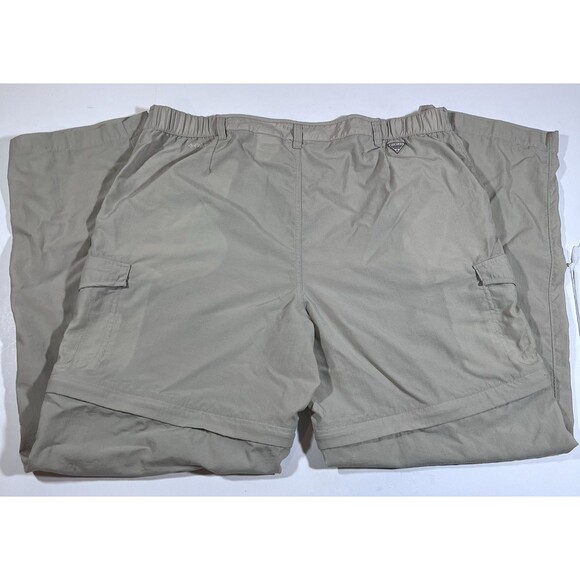 Columbia PFG Khaki Nylon Convertible Fishing Pants Zip Off Shorts Men's XL - Picture 5 of 12